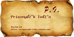 Prisznyák Iván névjegykártya